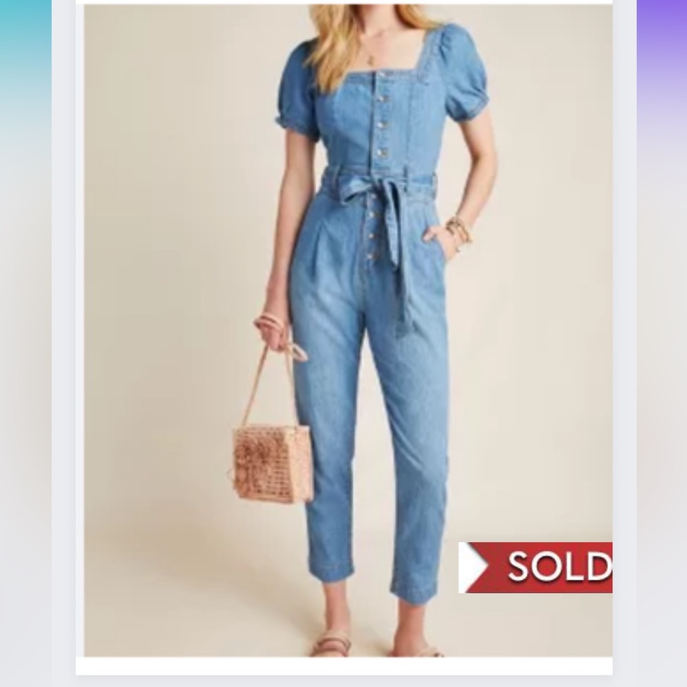 Anthropologie denim Jumpsuit - Picture 1 of 7